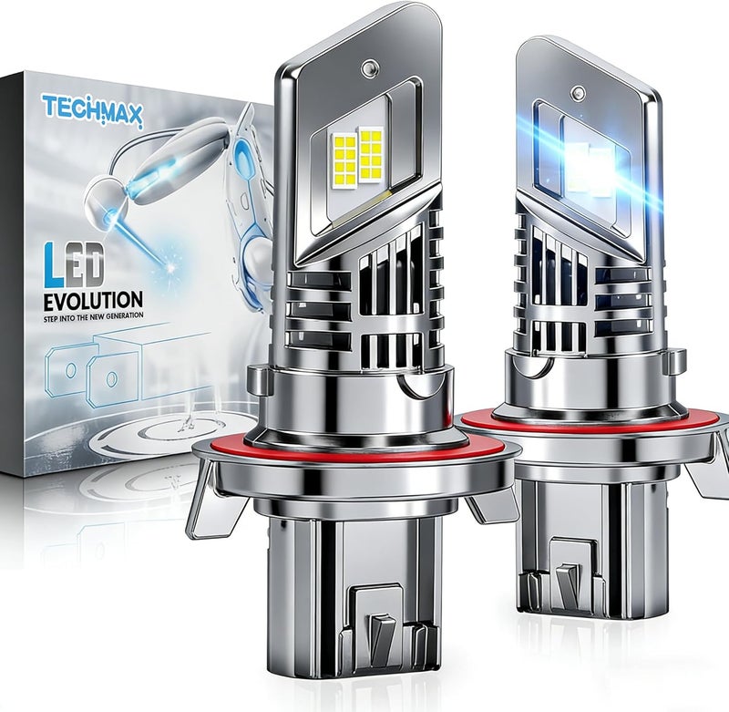 TechMax H13 Light Bulbs, 9008 Fog Light Bulb w/Fan 30000lm 600% Bright 6500K Wireless Direct Insertion Plug and Play, Pack of 2 - Image 1